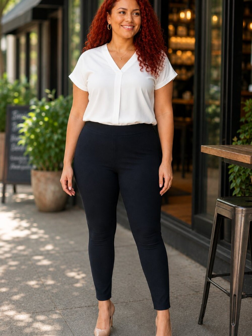 Le Château Black Skinny Legging Pants Women’s Sleek Pull-On Style